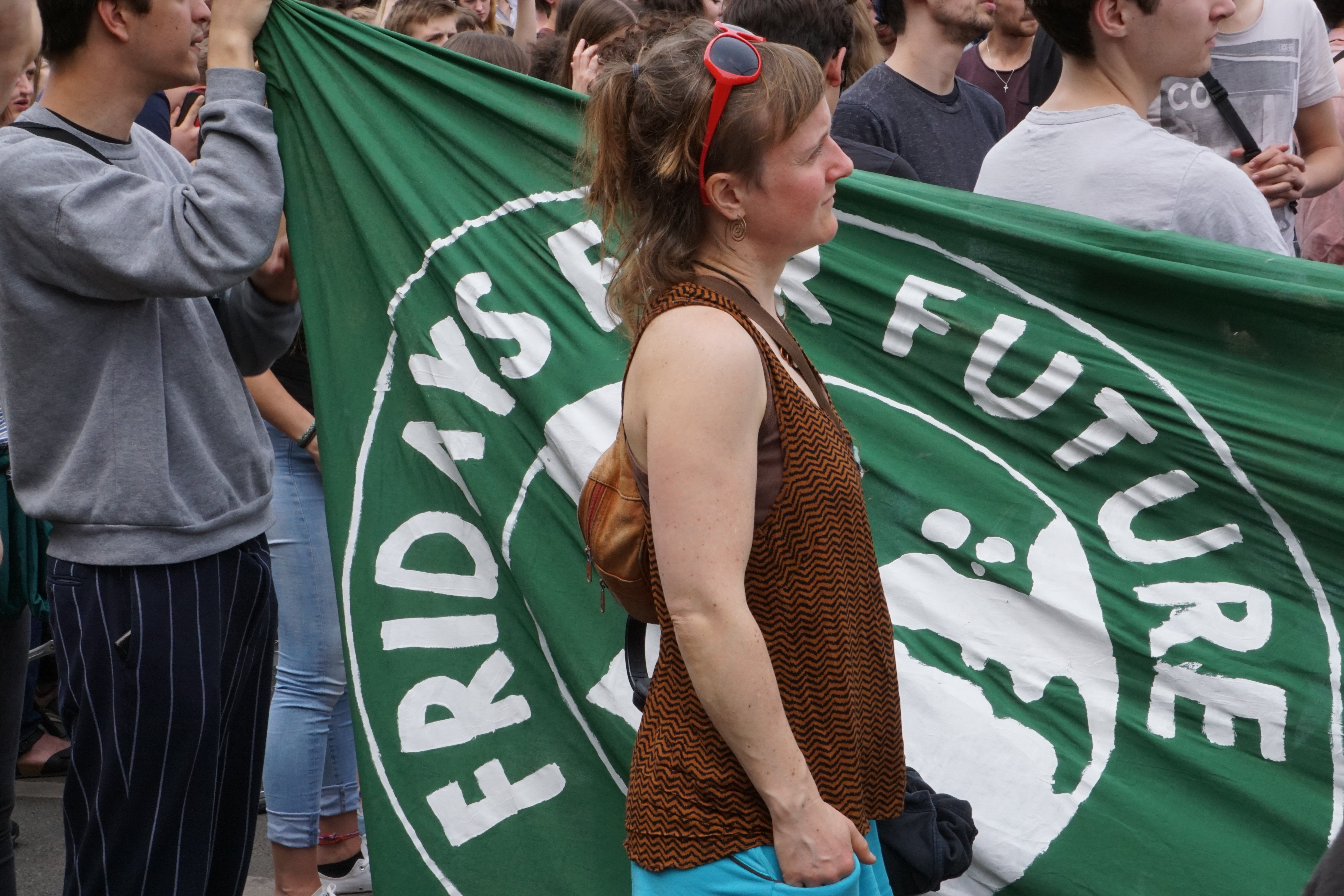 Striscione verde Fridays for Future
